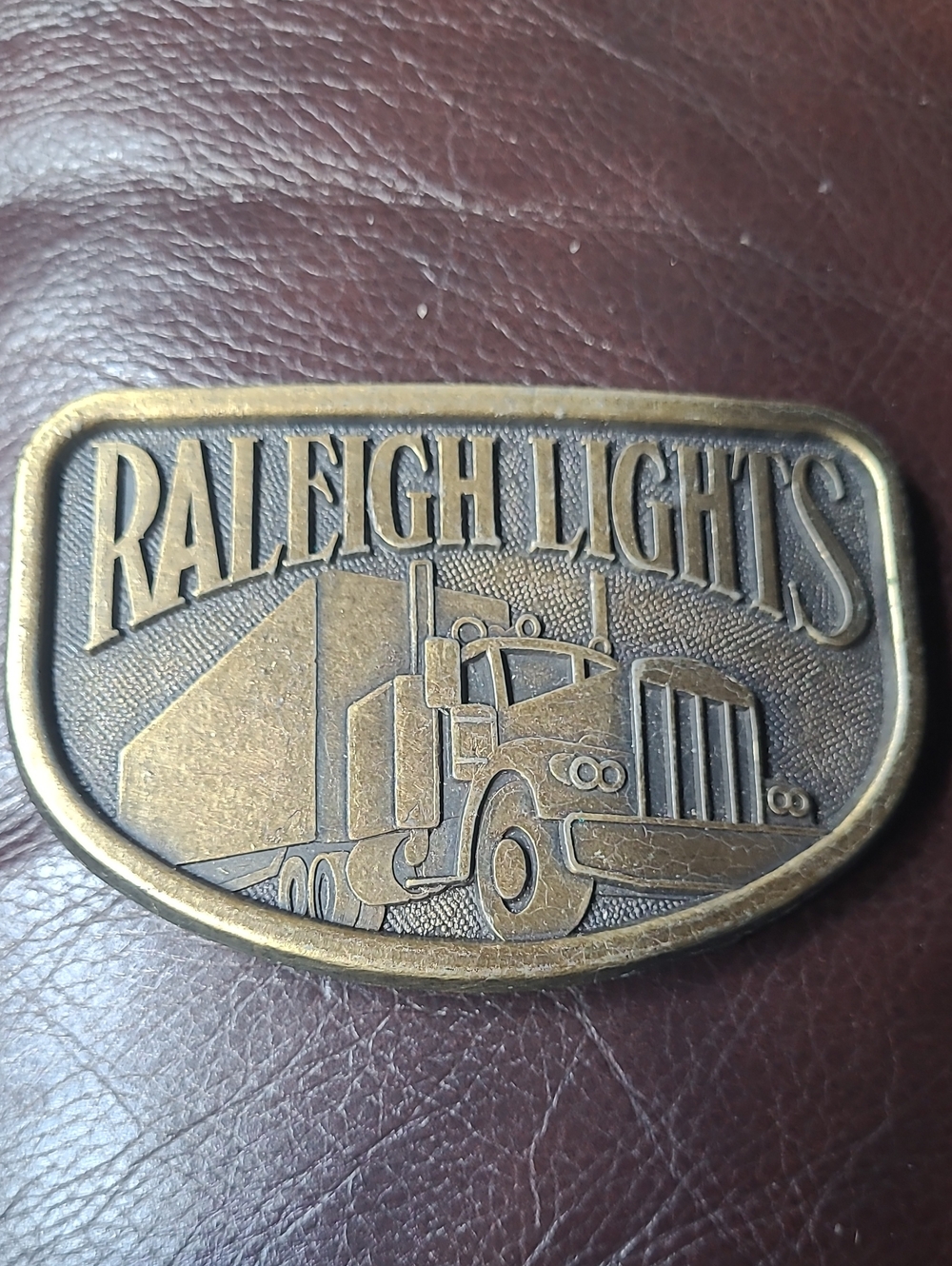 Brass Truck Emblem - Antique Bronze Accent Raleigh Lights
